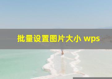 批量设置图片大小 wps